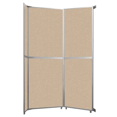 Versare Operable Wall Folding Room Divider 7'11" x 12'3" Beige Fabric 1070201-2